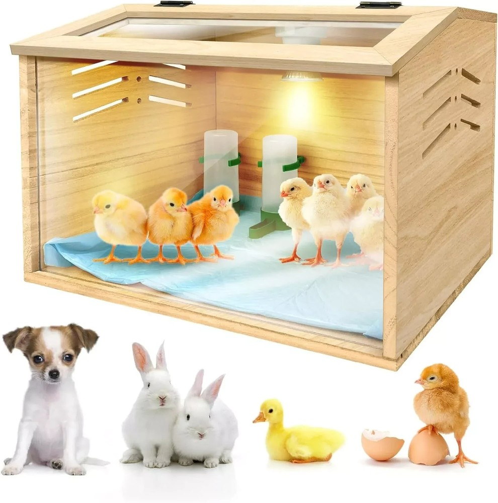 Chicken Brooder Box Cage Coop Chick Brooderbrooder For Baby Chicks Wooden NEW