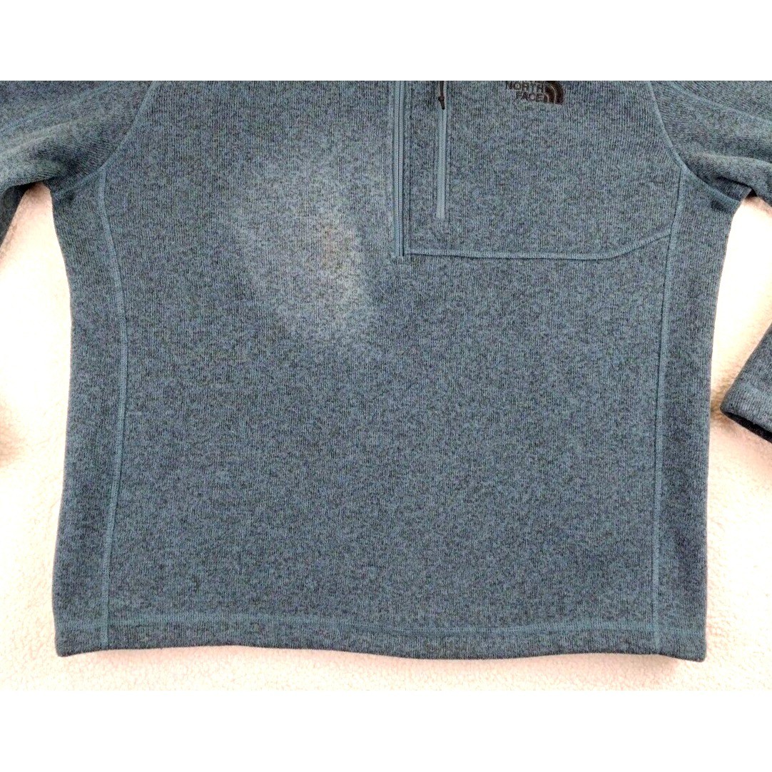 The North Face Mens Fleece Pullover Sweater Blue XL Long Sleeve Quarter Zip