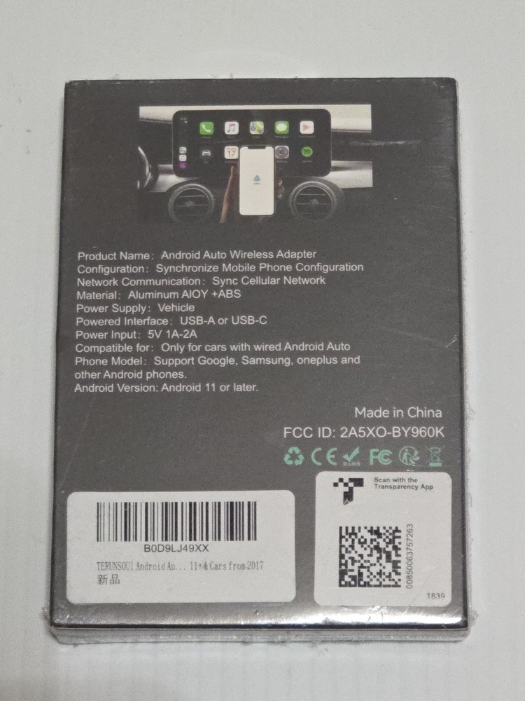 Android Auto Wireless Adapter for Factory Wired Android Auto