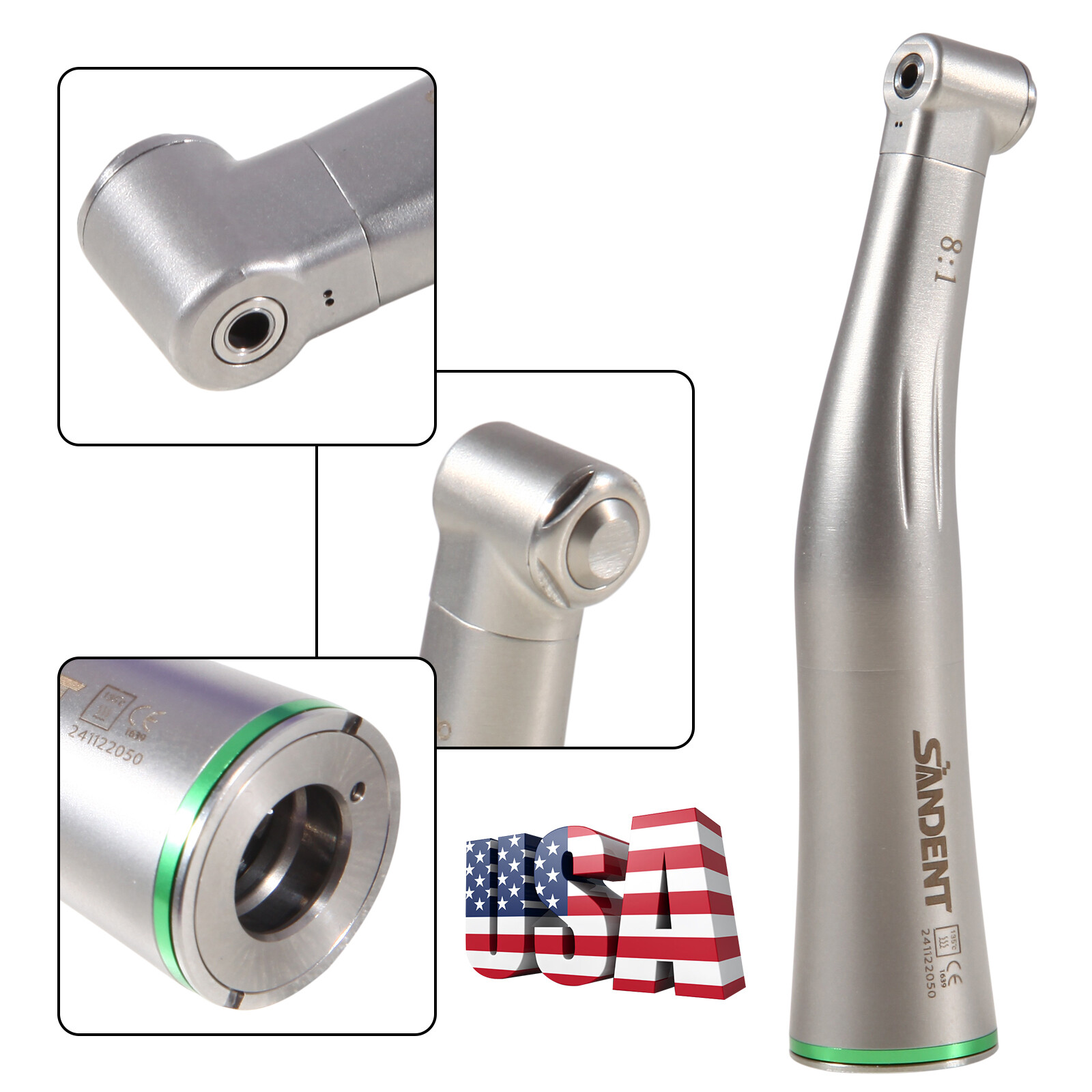 Dental Endo Handpiece 8:1 Contra Angle Endodontic Mini Head Fit Dentsply E Type