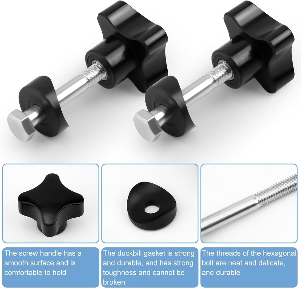 Adjustable Rollator Walker Knobs - 2 Sets with Screws and Washers Included