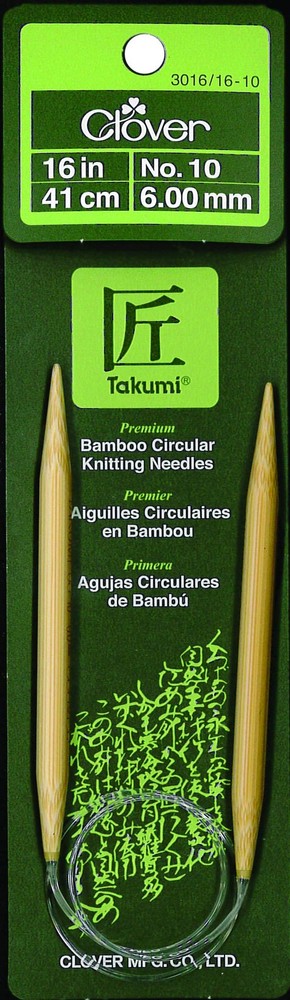 Clover Bamboo Circular 16 Inch Knitting Needles Multicolor Standard Functional