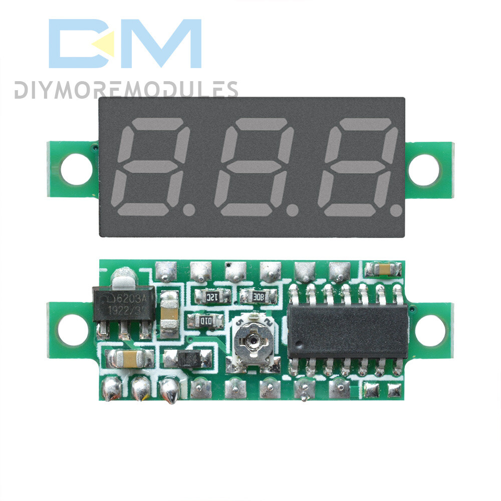3-Wire 0.28" LED DC 0-100V Voltmeter Digital Display Voltage VOLT METER 12V 24V