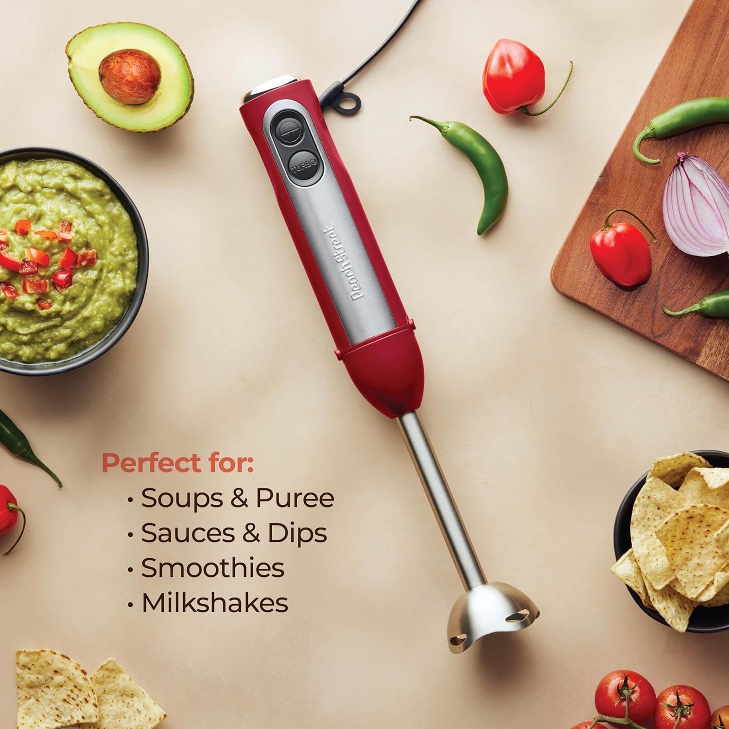 Detachable Handheld Blender with Turbo Boost - Perfect for Smoothies & Baby Food