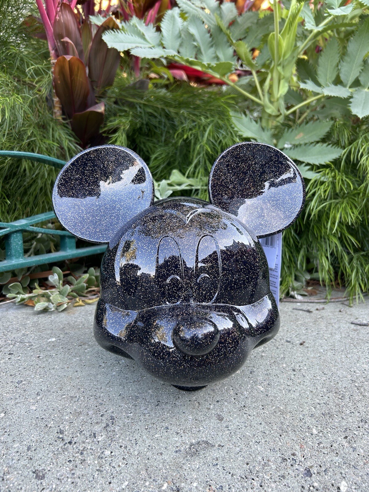 Disney Parks Loungefly Mickey Mouse 3D Head Crossbody Black Glitter Bag NWT