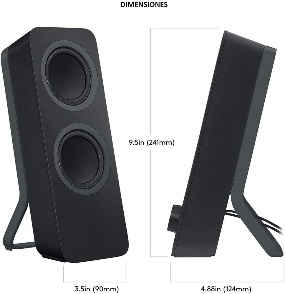 2.0 Stereo Computer Speakers with Bluetooth, Auxiliary Desktop Stand