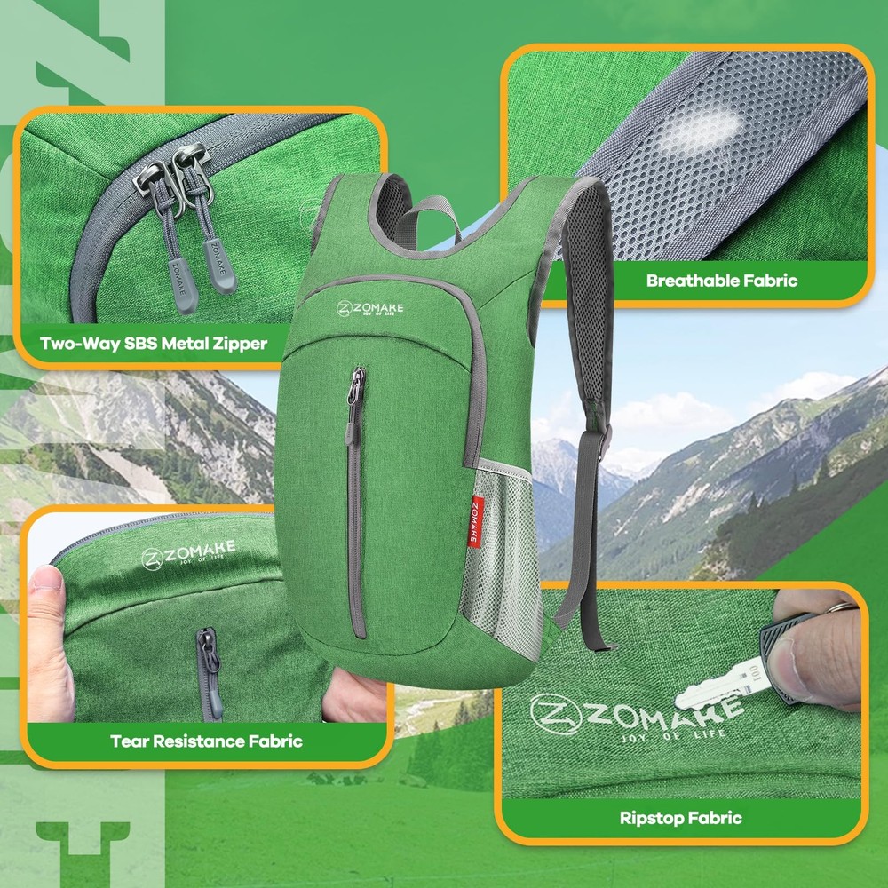 10L Ultra Lightweight Packable Backpack, Small Daypack Light Foldable Backpac...