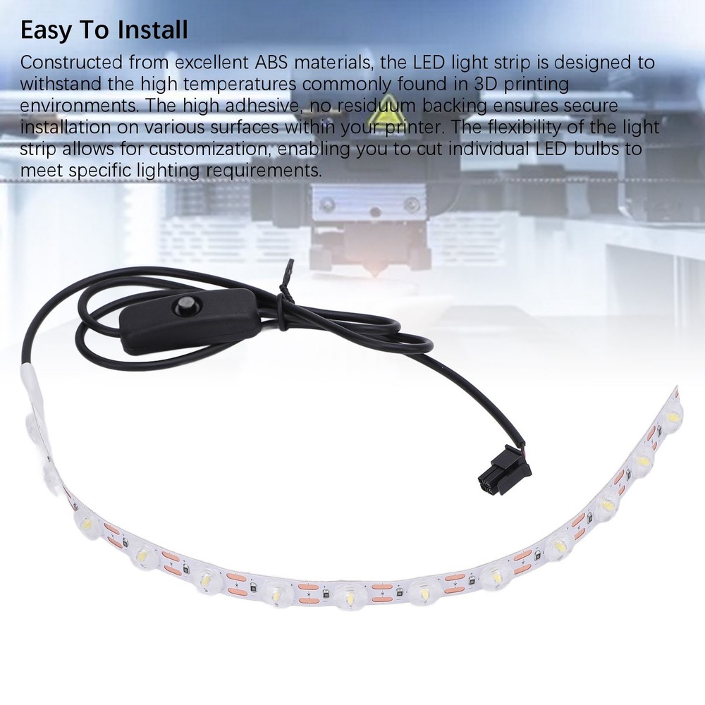 Super Bright 3D Printer LED Light Strip For A1 Easy To Use