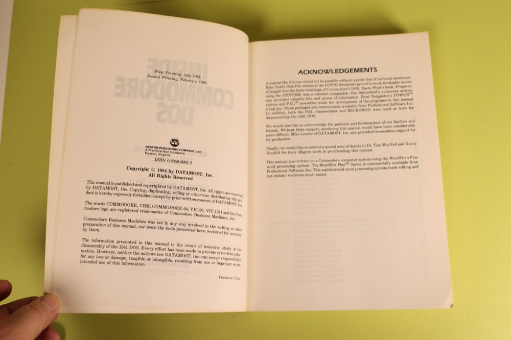 Inside Commodore DOS by Immers & Neufeld 2nd Printing 1985
