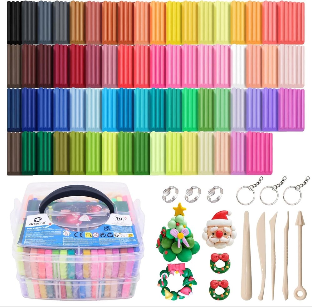 Artecho Polymer Clay Kit 70 Colors Oven Bake Set