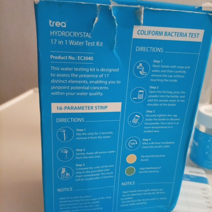 HydroCrystal 17 IN 1 Drinking Water Test Kit 100 Test Strips 2 Bacteria Tests