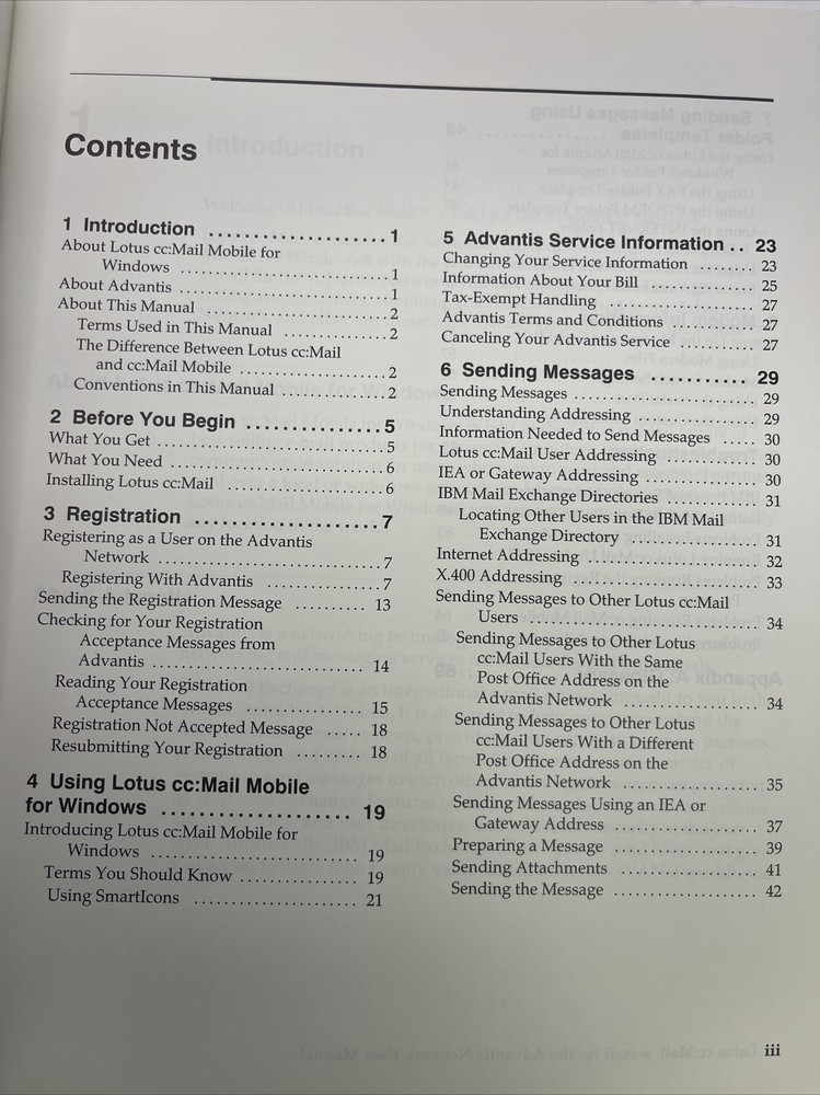 Lotus CC:Mail E-mail For The Advantis Network User Manual