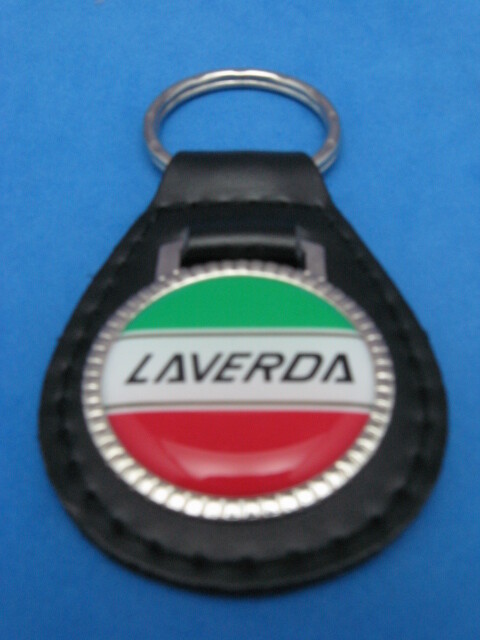 LAVERDA BLACK LEATHER KEYRING KEYFOB #281