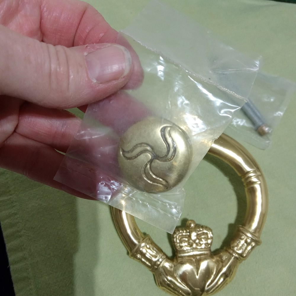 Vintage Celtic Brassware Claddagh Door Knocker Solid Brass NOB