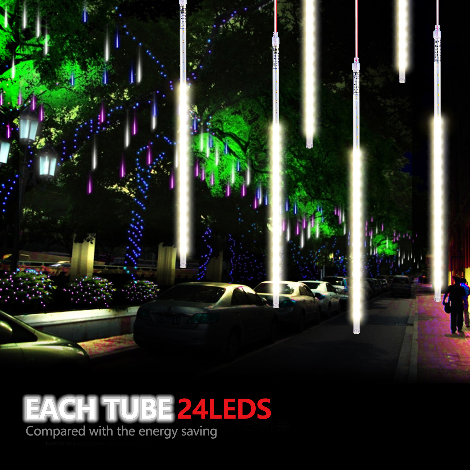 Waterproof LED Lights Meteor Shower Rain Christmas Indoor Outdoor String Light