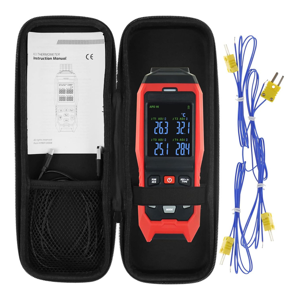 Thermocouple Thermometer Data Logger 4 Channels Digital K Type Thermometer with