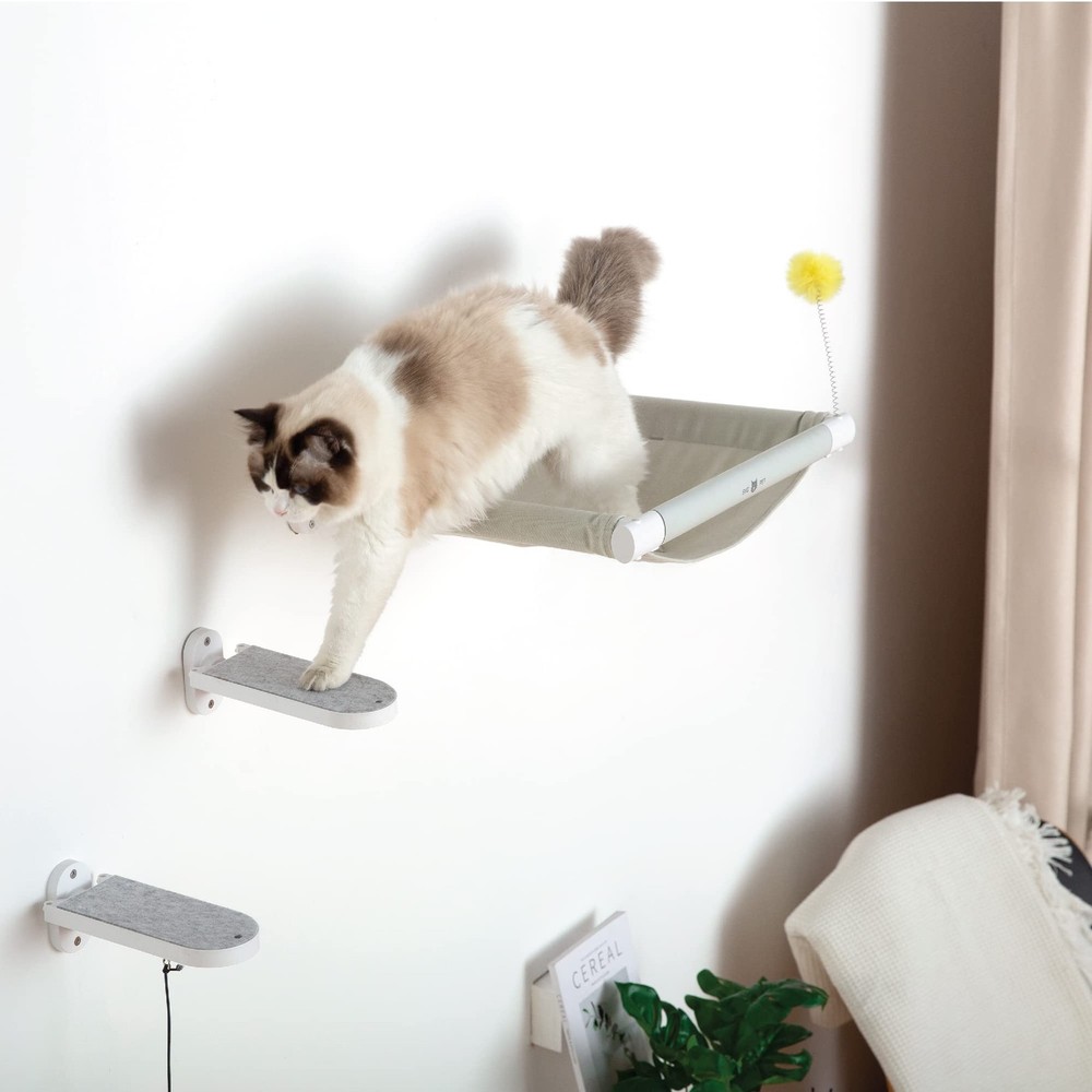 (2-PACK Cat Wall Steps, Cat Climbing Stairs with Replaceable Felt Pad, Cat Cl...