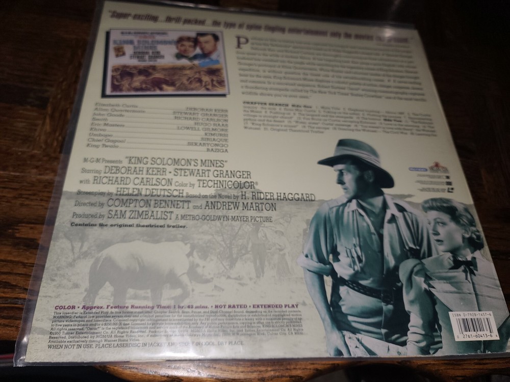 "King Solomon's Mines" Laserdisc Extended Play