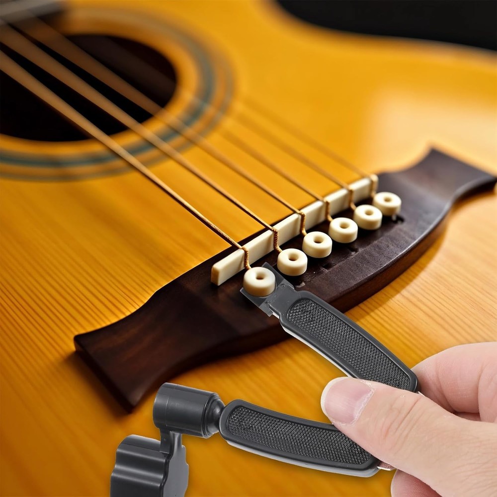 2× Professional Guitar String Winder Cutter Bridge Pin Puller Guitar Repair Tool