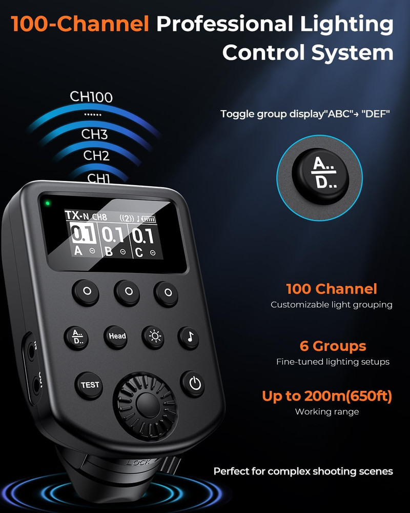 OLED Wireless Flash Trigger for Profoto Air1 Air2 System,Compatible with A1X B1X