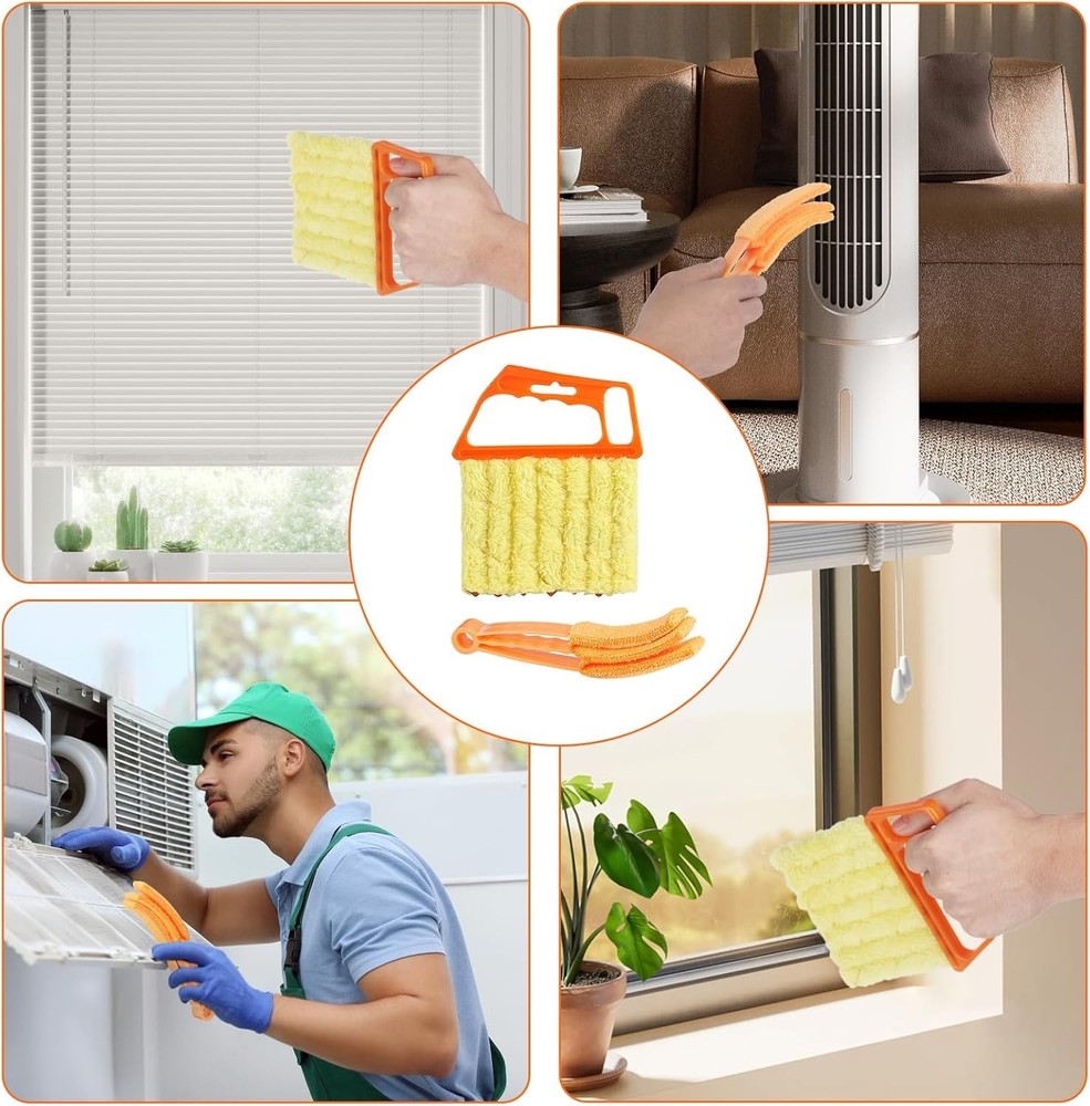 4Pcs Ergonomic 7 Finger Window Blind Cleaner Duster Tool - Effortless Dusting