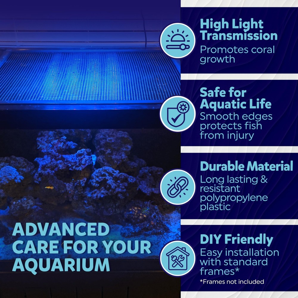 Clear Mesh Netting Material - 4'x5' - Plastic Mesh Screen Netting for Fish Aq...