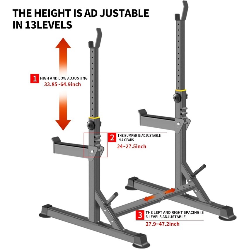Adjustable Squat Rack,Multi-Function Barbell Rack for Weight Lifting U