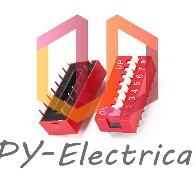 50PCS Slide Type Switch Module 2.54mm 8-Bit 8 Position Way DIP Red Pitch
