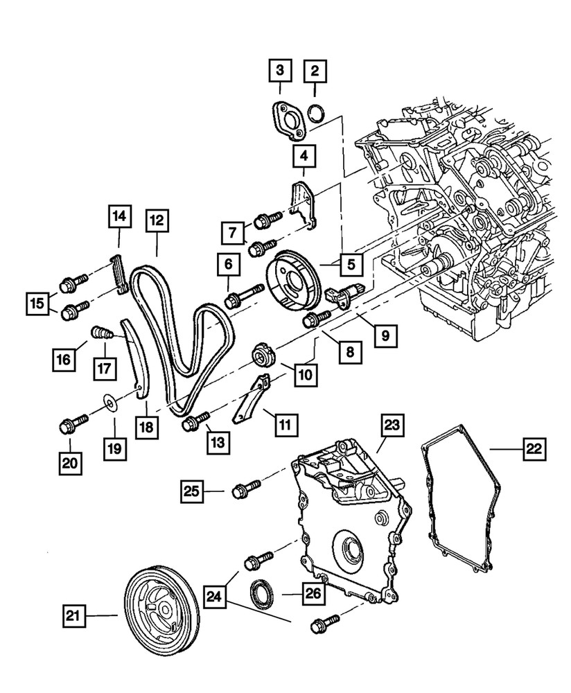 Genuine Mopar Timing Belt Cover 4792604AA