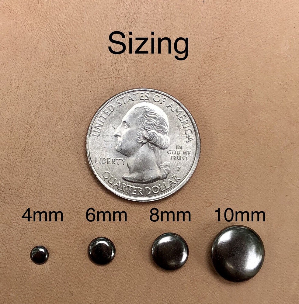 8mm Large Silver Double Cap Rivets