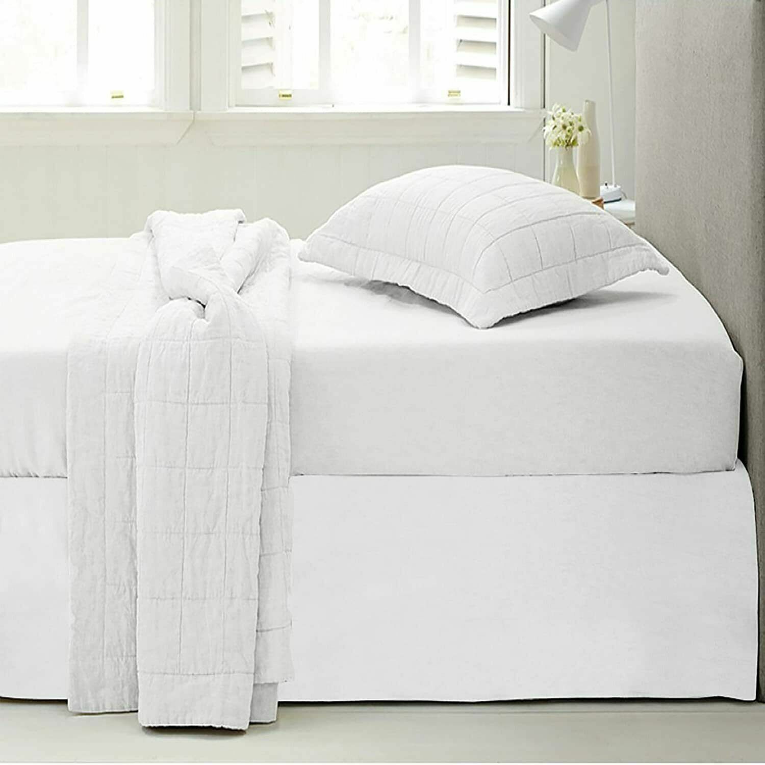 Bed Skirt Premium Full Queen King Size Microfiber Hotel Quality 14" Drop Skirts