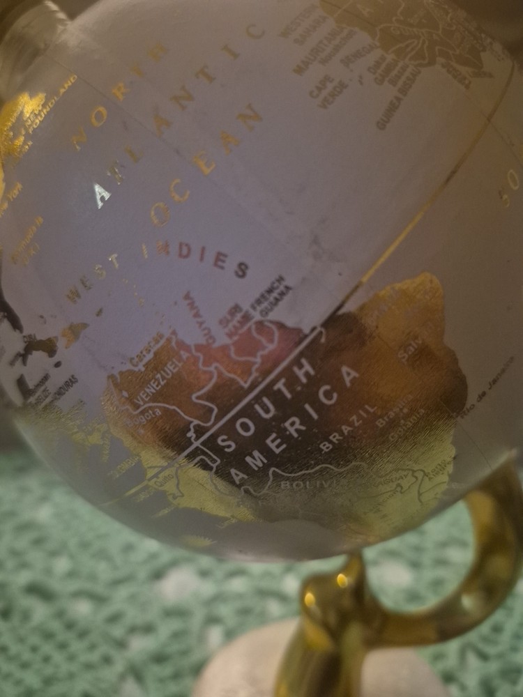 Gold Aluminum Globe with Marble Base