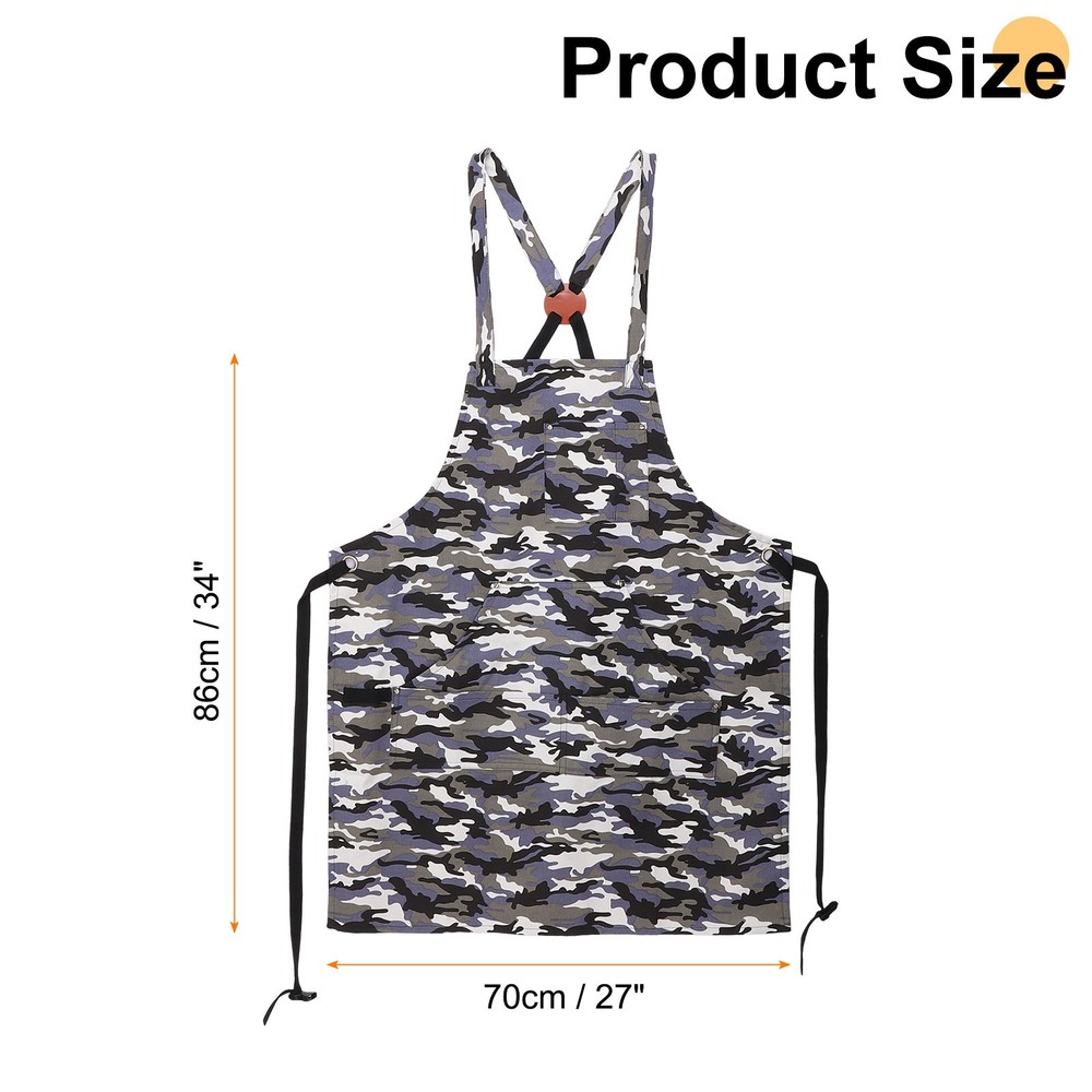 Cooking Chef Apron 27"x34" Canvas Adjustable Kitchen Work Aprons Camouflage