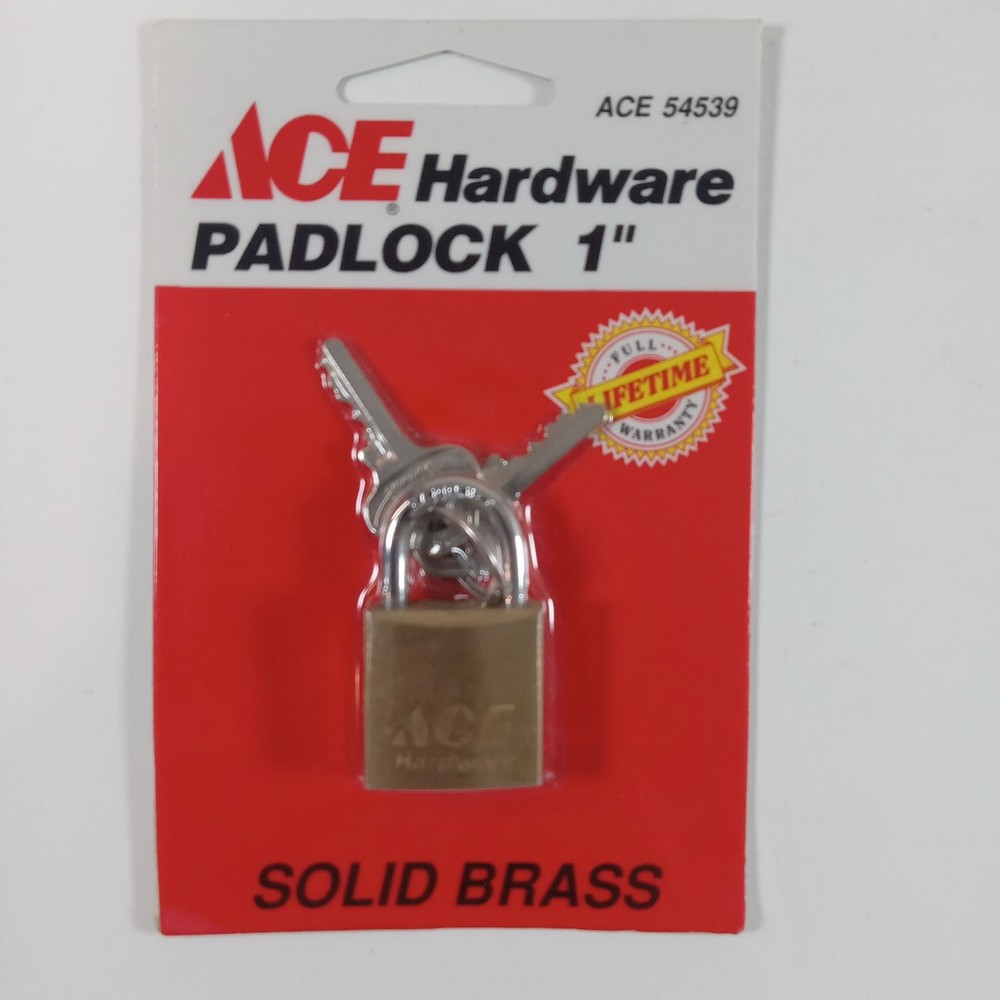 ACE 54539 Padlock 1" Solid Brass High Security Hardware