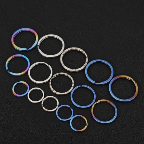 3-Pack Titanium O-Ring Keychain Kit, Quick Release Split Rings 20mm*3 Bluing