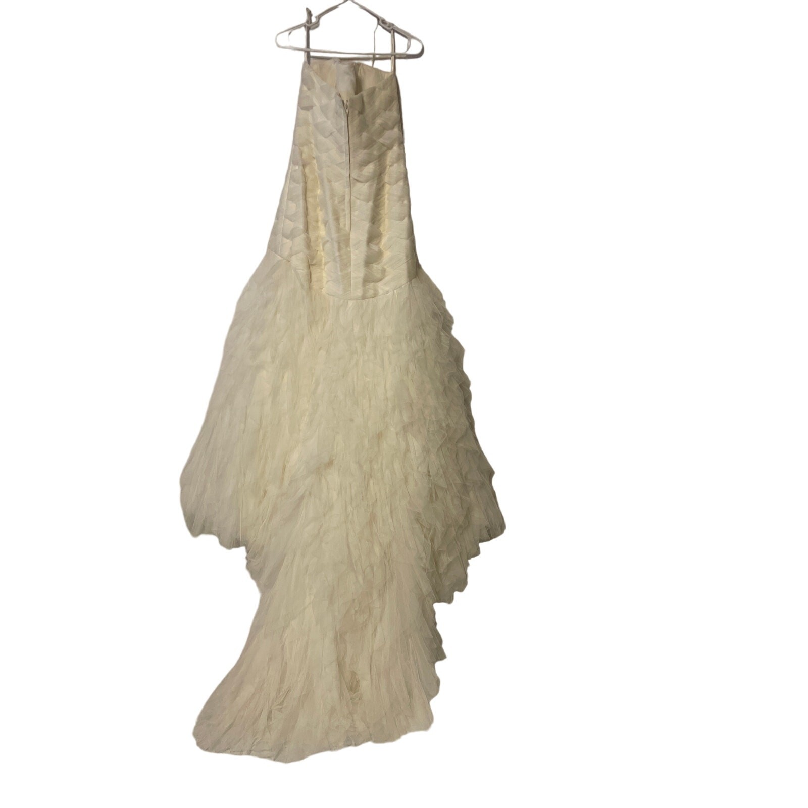 Galina Signature Ivory Size 12 Style SWG523 Wedding Gown Basket Woven Bodice