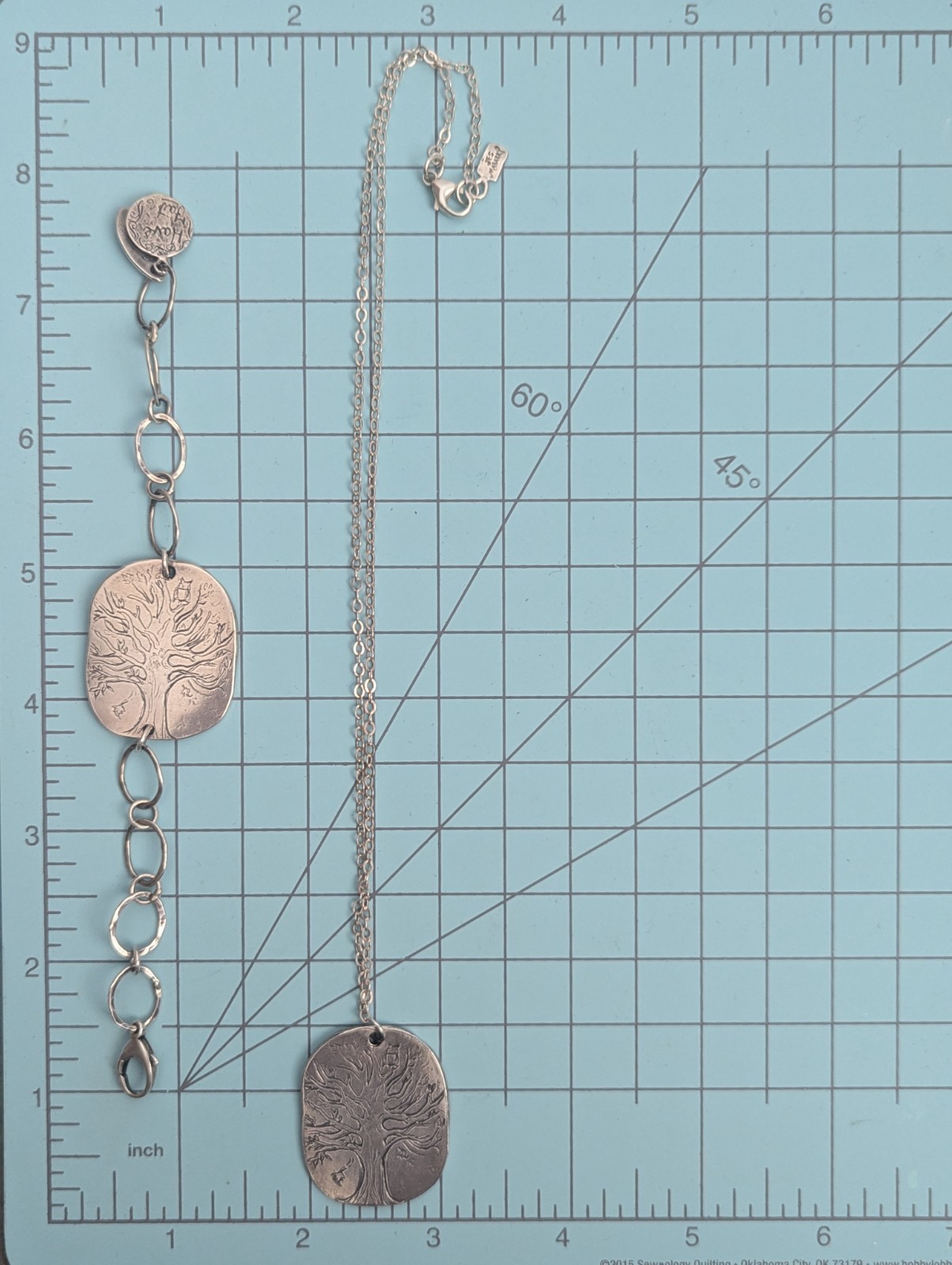 Jes MaHarry Necklace Bracelet Set Stand Strong Tree Of Life Sterling Silver