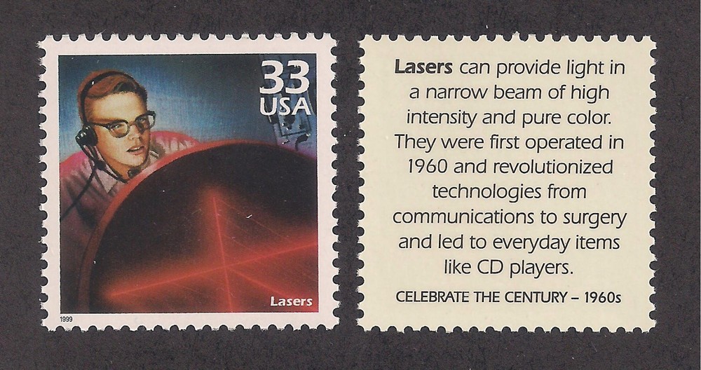 LASER TECHNOLOGY INTRODUCED IN 1960 - U.S. POSTAGE STAMP - MINT CONDITION