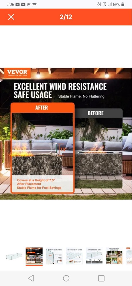 Fire Pit Flame Guard For Rectangular Fit Pit Table