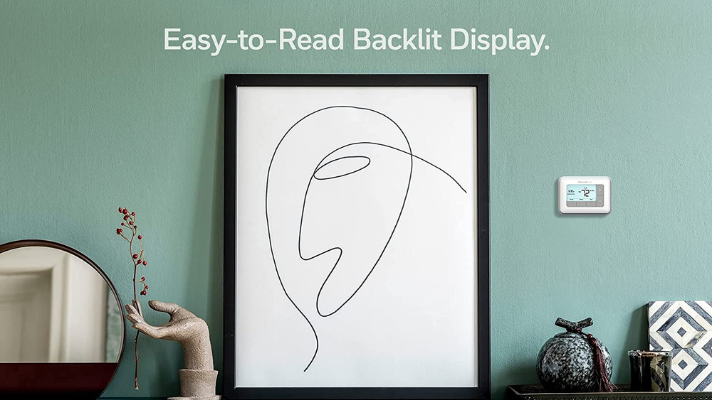 RTH7560E 7-Day Flexible Programmable Thermostat-Extra-Large Backlit Display, Whi