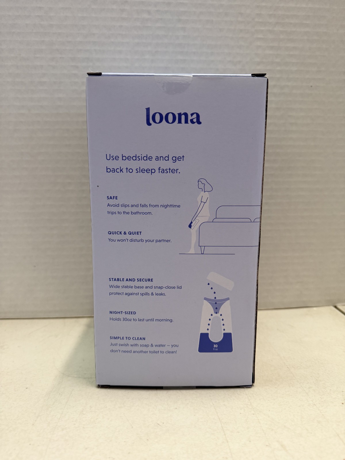 Loona Premium Female Urinal - Quiet, No Splash Design for Women 30oz ~