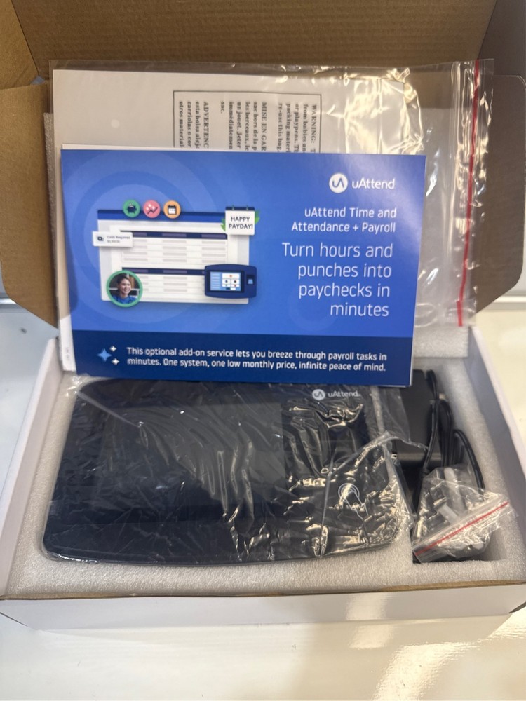 uAttend JR2000 Employee Time Clock Touchscreen Fingerprint RFID PIN CloudConnect