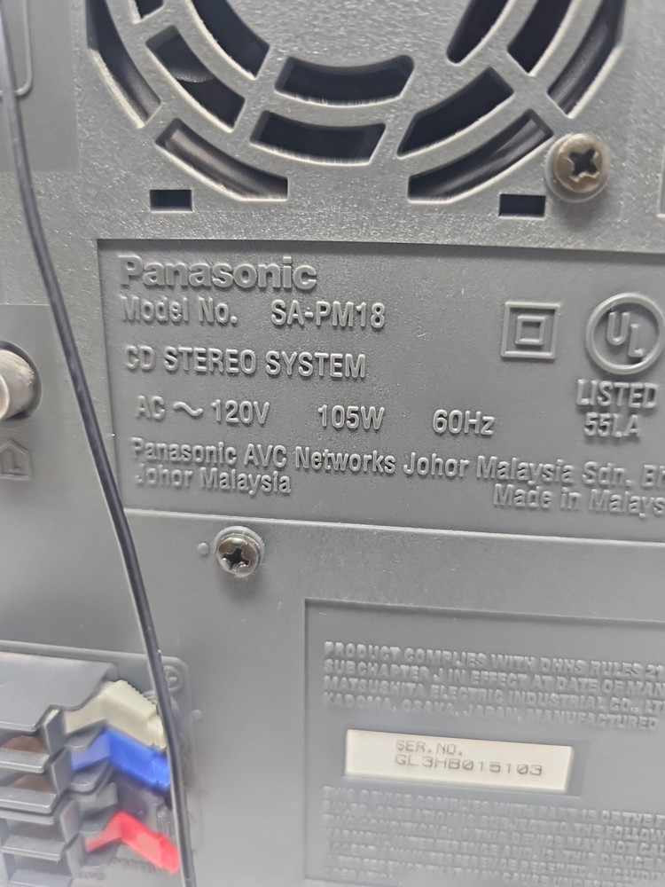 Panasonic SA-PM18 Bookshelf Stereo System Cassette 5-Disc CD