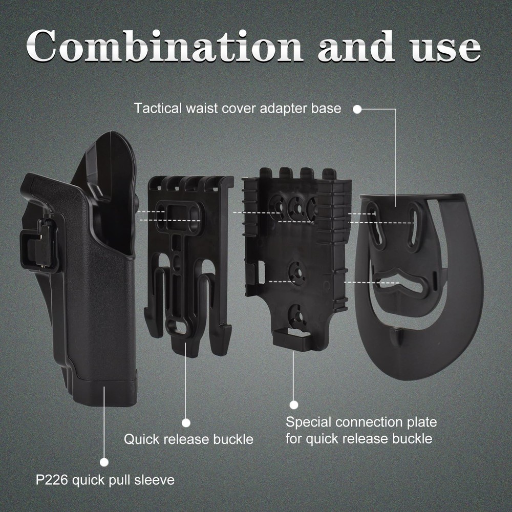 3PCS QLS Kit Quick Locking System Kit, Receiver Plate Platform Black