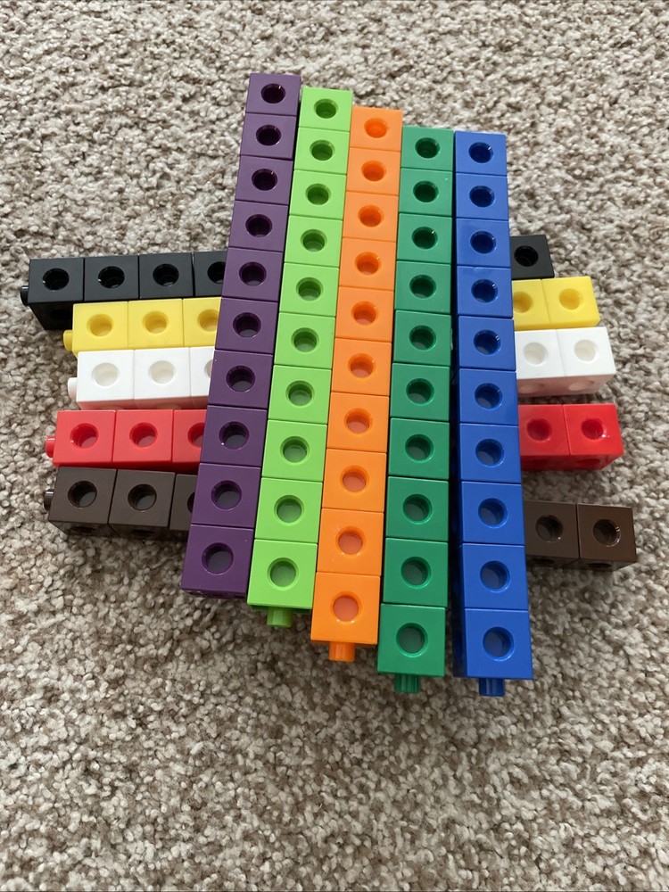 100 Math Linking Cubes Counting Blocks Manipulatives STEM Homeschool Preowned