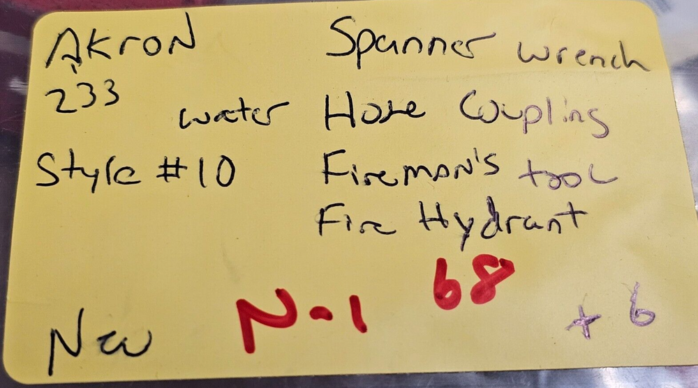 Akron Spanner Wrench Fire Hose Coupling Fireman's Tool Fire Hydrant Type 5 233