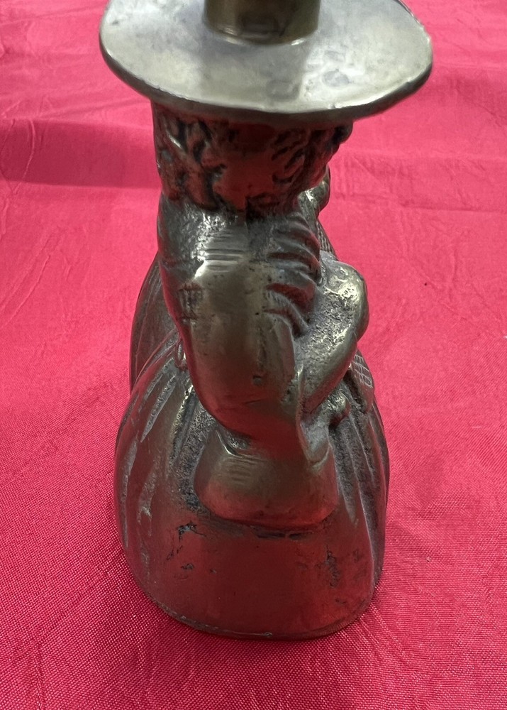Bell Brass Two Female Pilgrims Vintage