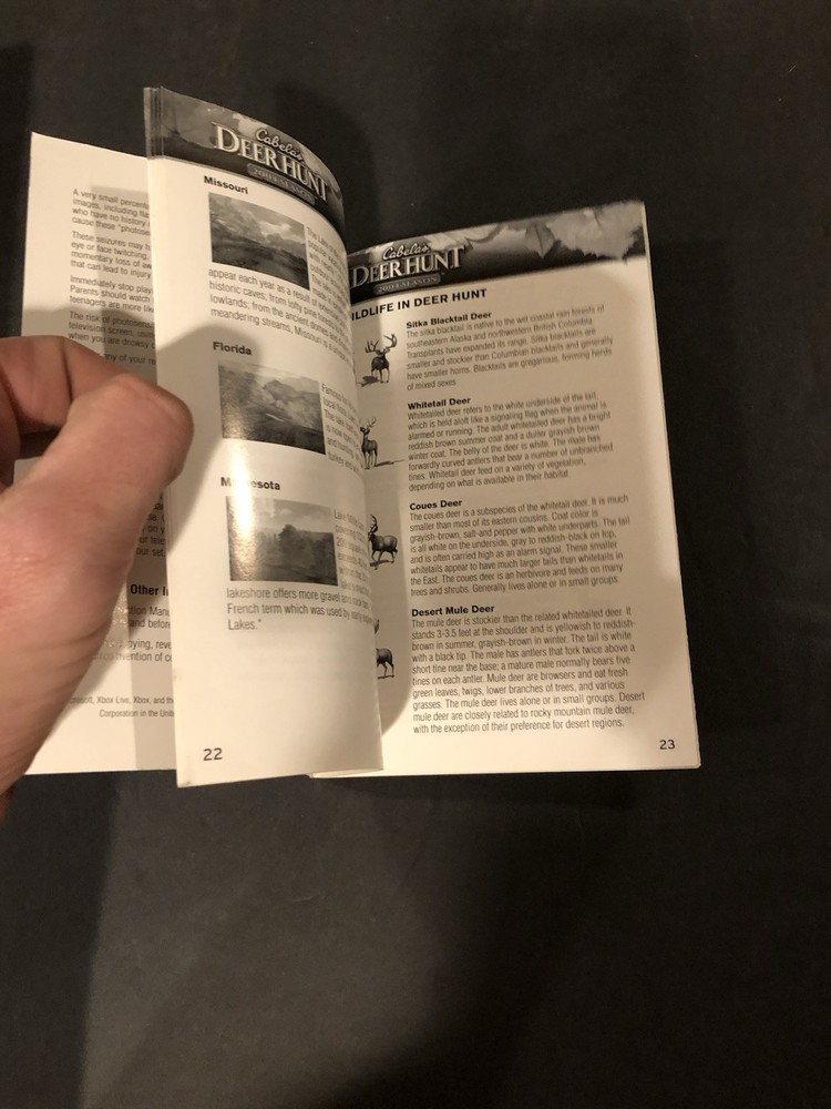 Deer hunt xbox 2004 Manual Only