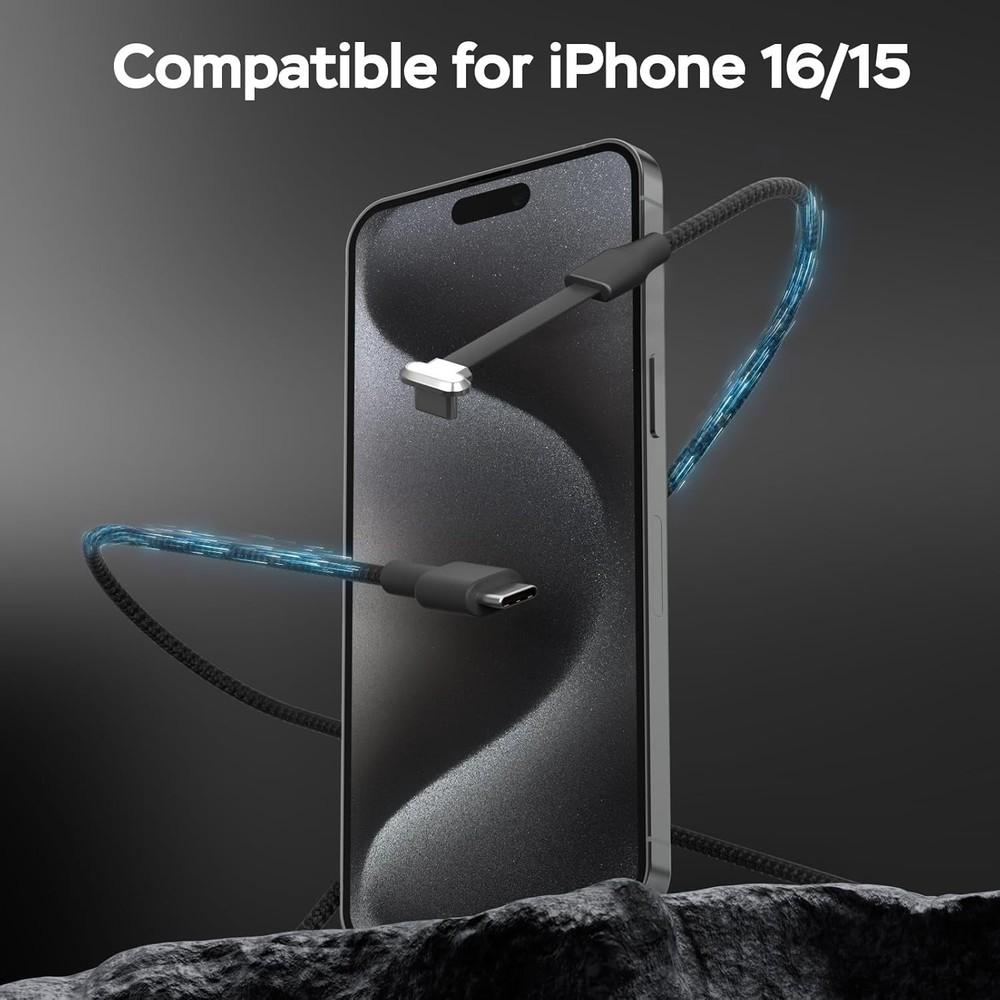 USB C to C Cable, 60W 3.3ft Flat C Charging Right Angle