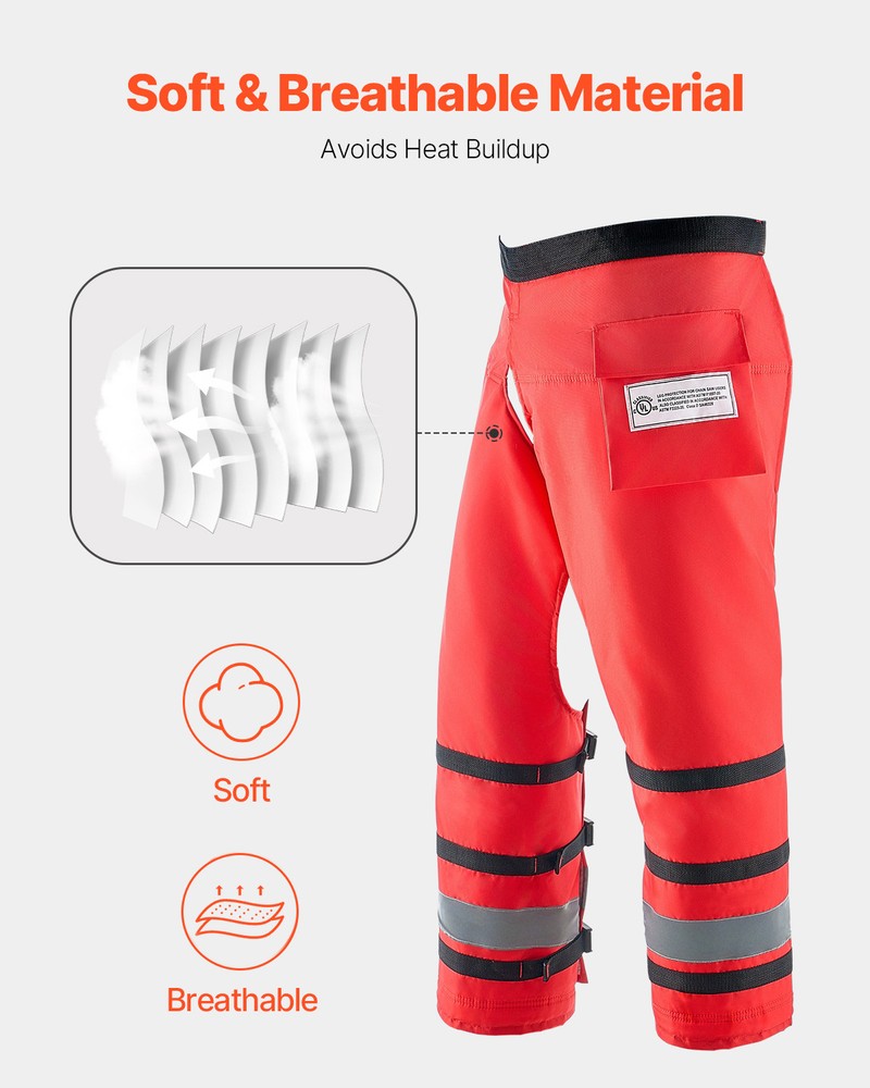 VEVOR Chainsaw Chaps 36.4" Apron Style Chainsaw Safety Chaps Class D Medium